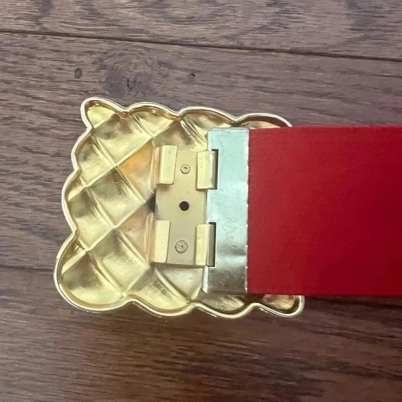 Vintage Red-Gold Elastic Belt Sz - OS - Picture 3 of 5